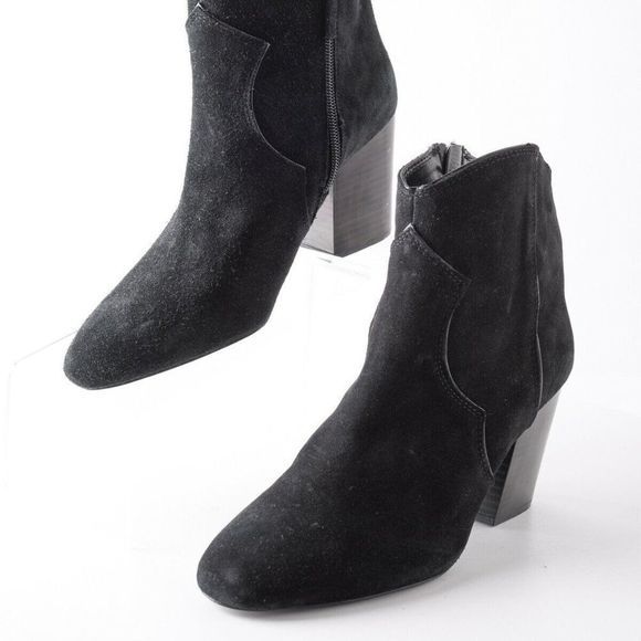 Zara Shoes - Zara Womens Black Leather Cowboy Ankle Boots 7.5